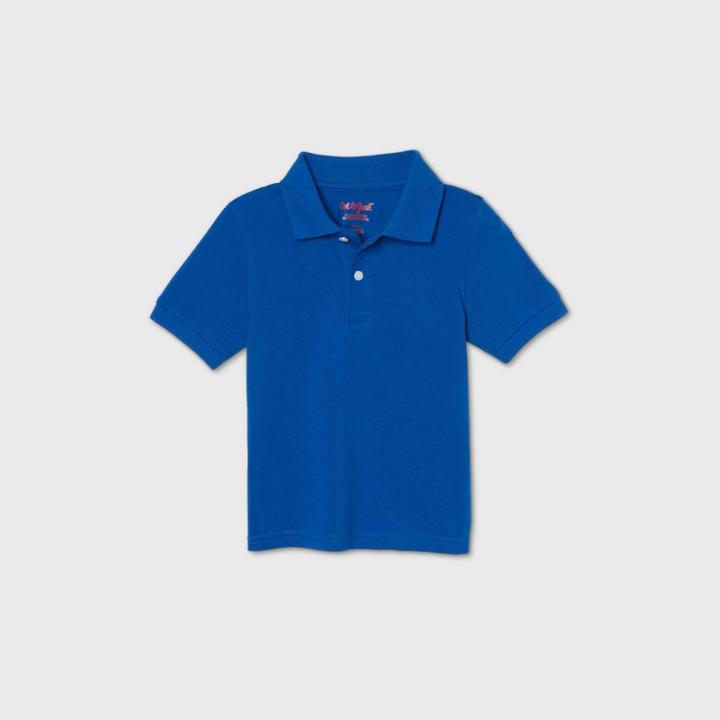 Petitetoddler Boys' Short Sleeve Stretch Pique Uniform Polo Shirt - Cat & Jack Bright Blue