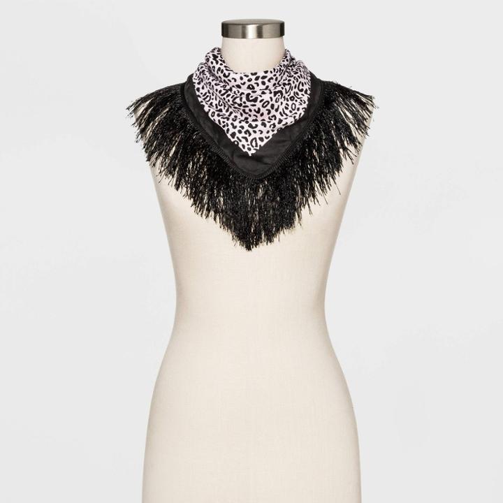 Women's Floral Print Silk Fringed Bandana - Who What Wear,