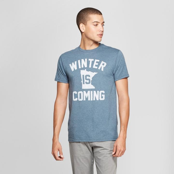 Men's Short Sleeve Winter Is Coming Graphic T-shirt - Awake Navy