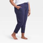 Women's Plus Size French Terry Joggers 27 - All In Motion Navy 1x, Women's, Size: