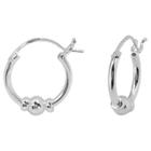 Target Girls' Sterling Silver Polished Hoop With Ball Earring