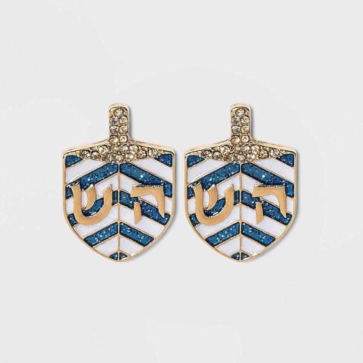 Sugarfix By Baublebar Dreidel Stud Earrings Blue/white