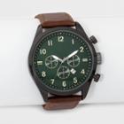 Men's Strap Watch With Contrast Dial - Goodfellow & Co Brown, Gunmetal