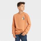 Boys' 'cool Crew' Fleece Pullover Sweatshirt - Art Class Orange