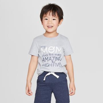 Toddler Boys' Short Sleeve My Mom Gives The Most Amazing High Fives T-shirt - Cat & Jack Platinum