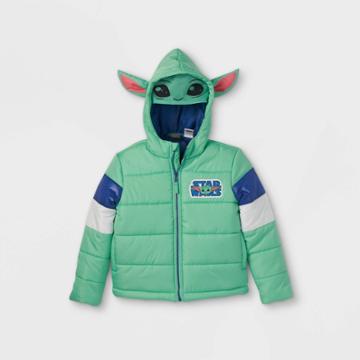 Lucasfilm Boys' Baby Yoda Cosplay Puffer Jacket - Green