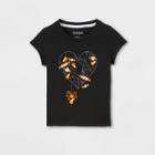 Toddler Girls' Spider Web Heart Short Sleeve Graphic T-shirt - Cat & Jack Black