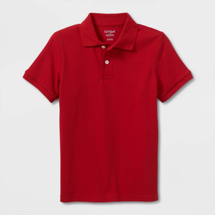 Plusboys' Short Sleeve Interlock Uniform Polo Shirt - Cat & Jack Red