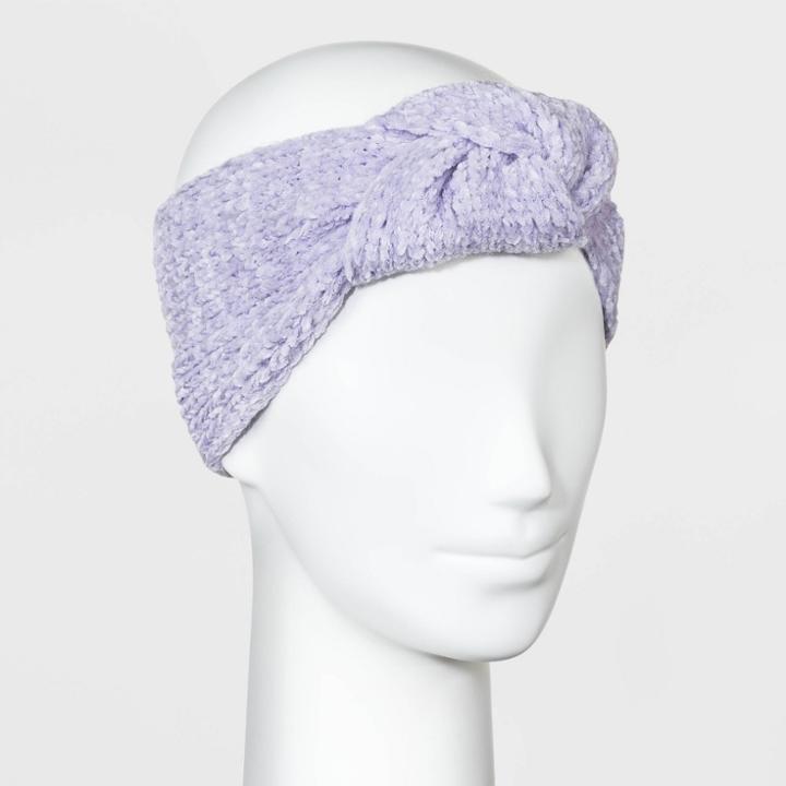 Women's Chenille Knot Headband - A New Day Lavender, Purple