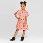 Petitetoddler Girls' Short Sleeve 'numbers' Peplum T-shirt Dress - Art Class Pink