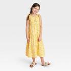 Girls' Tiered Knit Maxi Dress - Cat & Jack Yellow Floral