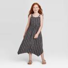 Girls' Geometric Print Knit Maxi Dress - Cat & Jack Charcoal Xs, Girl's, Gray