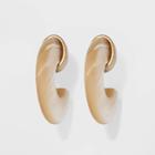 Semi-precious Stone With Brown Lip Shell Hoop Earrings - Universal Thread Tan, Women's