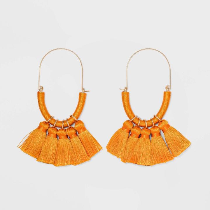 Sugarfix By Baublebar Multi-tassel Threader Earrings - Orange