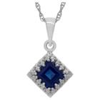 1 1/4 Tcw Tiara Sapphire Crown Pendant In Sterling Silver, Women's, Blue