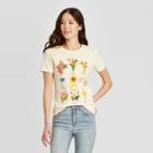 Women's Botanical Flowers Short Sleeve T-shirt - Fifth Sun (juniors') - Beige