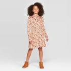 Girls' Long Sleeve Mock Neck Dress - Art Class Pink L, Girl's,