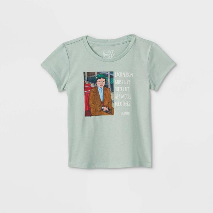Rebel Girls Toddler Girls' Rosa Parks Short Sleeve T-shirt - Light Green