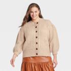 Women's Plus Size Cardigan - Who What Wear Heathered Cream