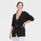 Women's Button-front Cardigan - A New Day Black