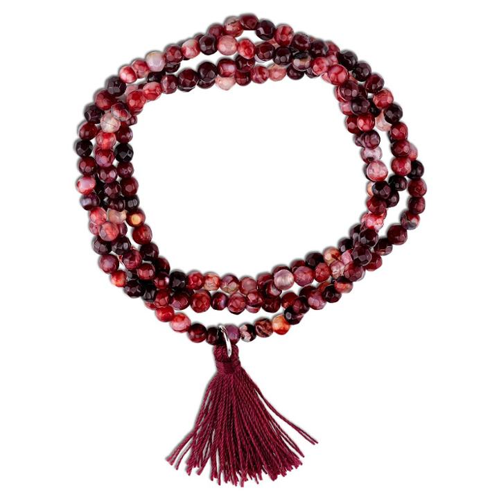 Target Women's Silver Plated Red Fire Agate Wrap Bracelet -