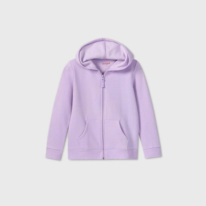 Girls' Fleece Zip-up Hoodie - Cat & Jack Violet