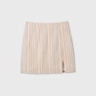 Women's Striped Side Slit Mini Skirt - Wild Fable Beige