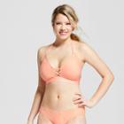 Women's Ribbed Cut Out Bralette Bikini Top - Mossimo Melon Ball D/dd Cup