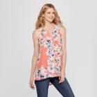 Women's Floral Button Front Tunic - Spenser Jeremy - Orange