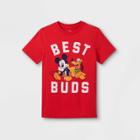 Boys' Disney Mickey Mouse & Friends Best Buds Short Sleeve Graphic T-shirt - Red M - Disney