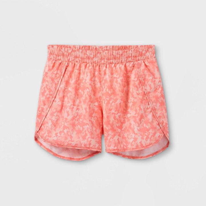 Girls' Run Shorts - All In Motion Peach Orange