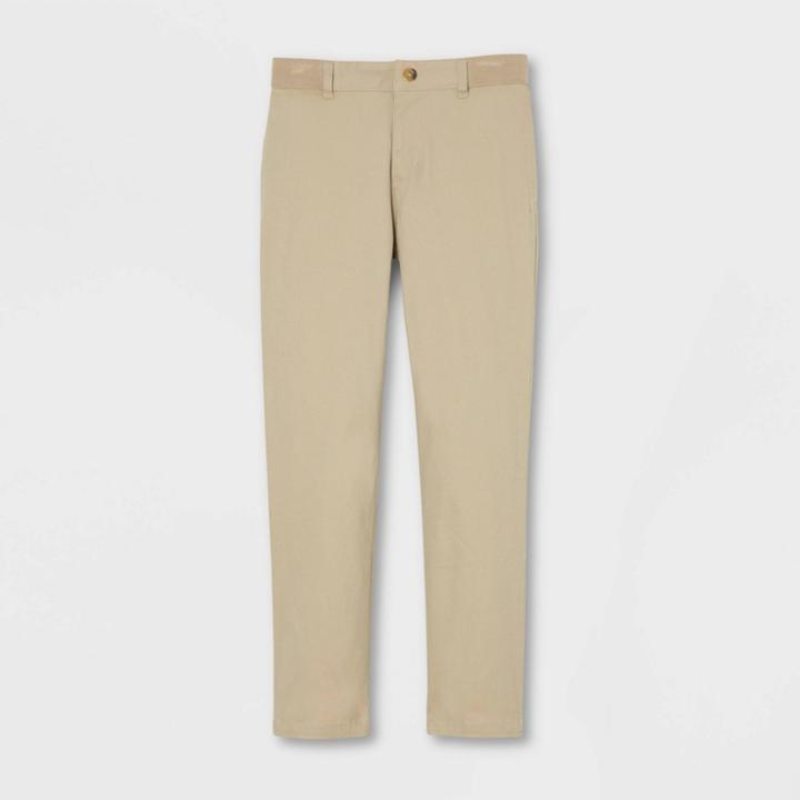 French Toast Boys' Uniform Elastic Waistband Slim Pants - Khaki