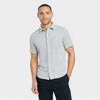Men's Short Sleeve Knit Button-down Shirt - Goodfellow & Co Cement Gray