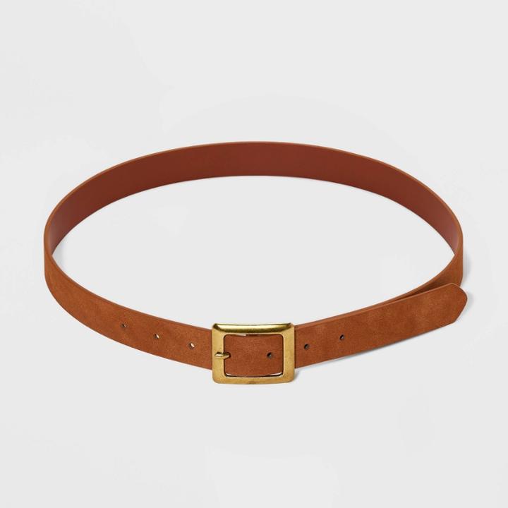 Women's Square Buckle Belt - Universal Thread Cognac