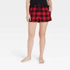 Women's Perfectly Cozy Flannel Pajama Shorts - Stars Above Red/black