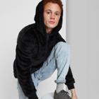 Men's Standard Fit Back Quarter Length Zipper Hoodie Sweatshirt - Original Use Black