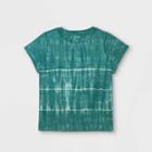 Women's Plus Size Tie-dye Short Sleeve T-shirt - Universal Thread Teal