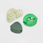 Round Claw Hair Clip Set 3pc - Universal Thread Green