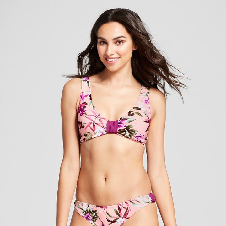 Women's Knot Plunge Front Bikini Top - Mossimo Cool Melon