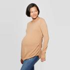 Maternity Long Sleeve Essential Side Shirred Pullover - Isabel Maternity By Ingrid & Isabel Brown M, Women's,