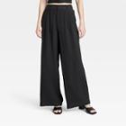 Women's High-rise Wide Leg Pants - A New Day Black