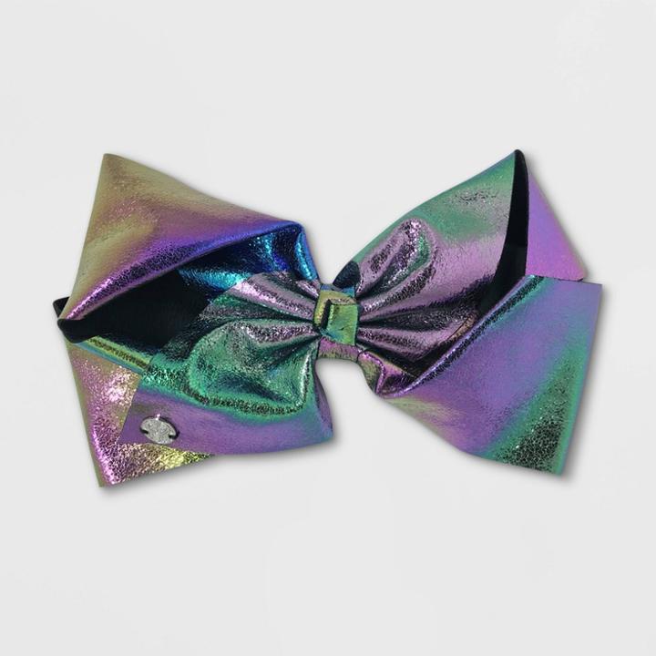 Girls' Nickelodeon Jojo Siwa Metallic Rainbow Bow Hair Clip - Black, Girl's