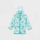 Toddler Frog Printed Unlined Rain Coat - Cat & Jack Teal Blue
