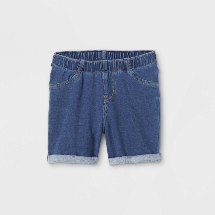 Toddler Girls' Knit Pull-on Shorts - Cat & Jack Dark Blue