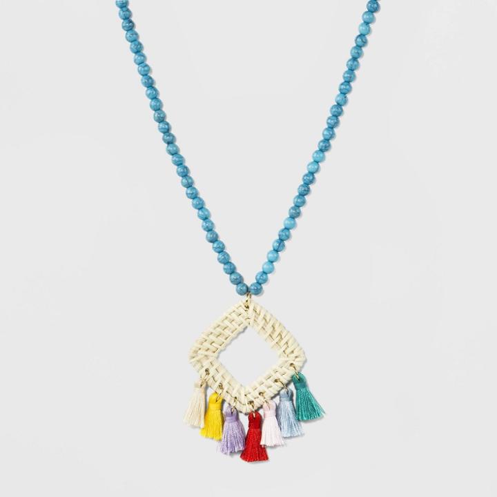 Sugarfix By Baublebar Tassels Crochet Pendant Necklace, Women's,