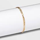 Gold Plated Initial 'l' Bar Figaro Chain Bracelet - A New Day Gold