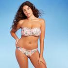 Juniors' Rouched Bandeau Bikini Top - Xhilaration Floral Print D/dd Cup