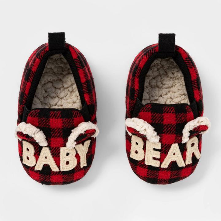 Toddler's Family Sleep Baby Bear Slide Slippers - Wondershop Red