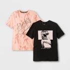Boys' 2pk Graphic Short Sleeve T-shirt - Art Class Light Pink/black