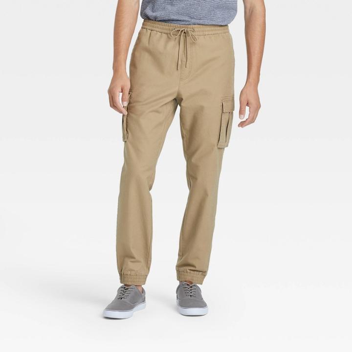 Men's Canvas Cargo Jogger Pants - Goodfellow & Co Khaki
